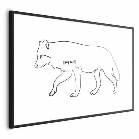 ⁨Plakat - Wilk (rozmiar 42x29.7, wykończenie Rama czarna)⁩ w sklepie Wasserman.eu