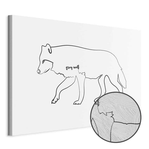 ⁨Obraz - Wilk (1-częściowy) szeroki (rozmiar 60x40, wykończenie Premium Print)⁩ w sklepie Wasserman.eu