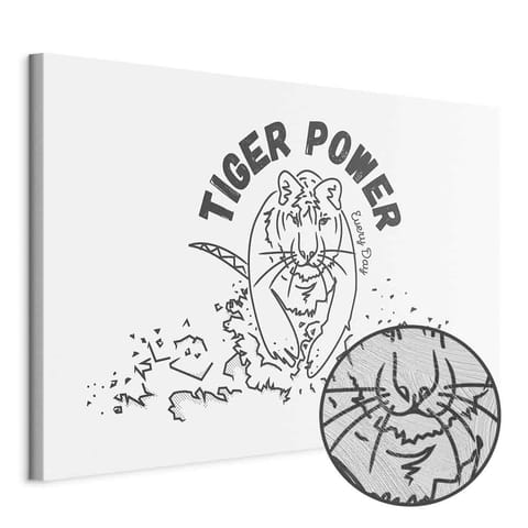 ⁨Obraz - Tiger power (1-częściowy) szeroki (rozmiar 60x40, wykończenie Premium Print)⁩ w sklepie Wasserman.eu