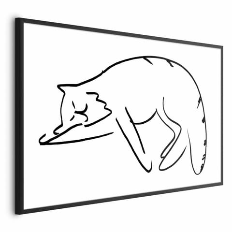 ⁨Plakat - Kocie sny (rozmiar 30x21, wykończenie Rama czarna)⁩ w sklepie Wasserman.eu