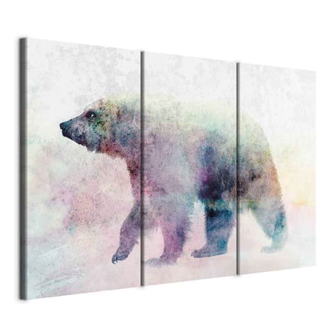 ⁨Obraz - Samotny niedźwiedź (3-częściowy) (rozmiar 60x40, wykończenie Na płótnie włoskim)⁩ w sklepie Wasserman.eu