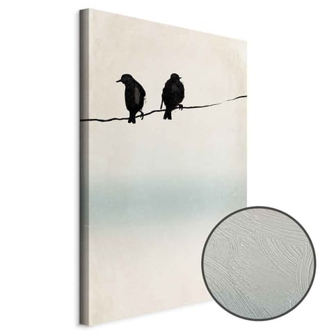 ⁨Obraz - Zmarznięte wróble (1-częściowy) pionowy (rozmiar 40x60, wykończenie Premium Print)⁩ w sklepie Wasserman.eu