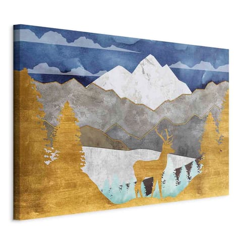 ⁨Obraz - Złocista kraina (1-częściowy) szeroki (rozmiar 120x80, wykończenie Standard)⁩ w sklepie Wasserman.eu