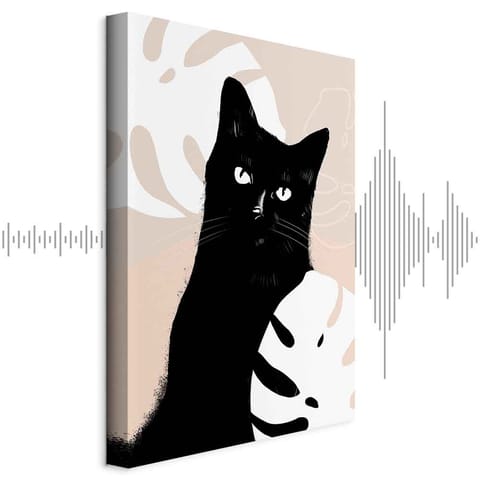 ⁨Obraz - Kot w monsterach (1-częściowy) pionowy (rozmiar 60x90, wykończenie Akustyczny)⁩ w sklepie Wasserman.eu