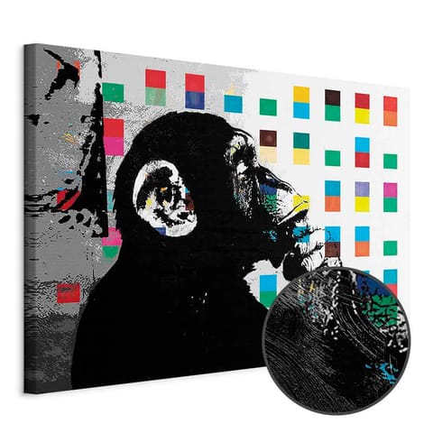 ⁨Obraz - Banksy The Thinker Monkey (rozmiar 90x60, wykończenie Premium Print)⁩ w sklepie Wasserman.eu