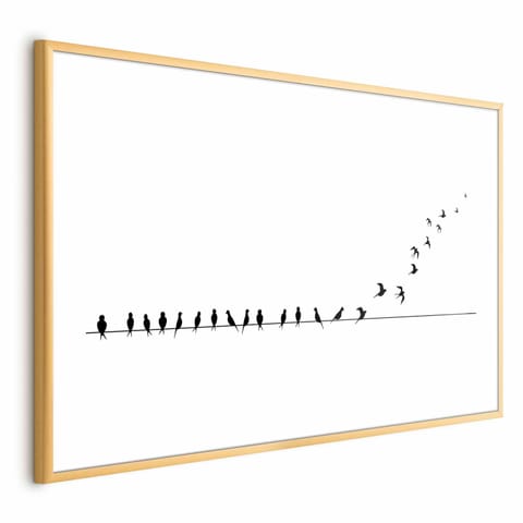 ⁨Plakat - Lećmy! (rozmiar 42x29.7, wykończenie Rama złota z marginesem)⁩ w sklepie Wasserman.eu