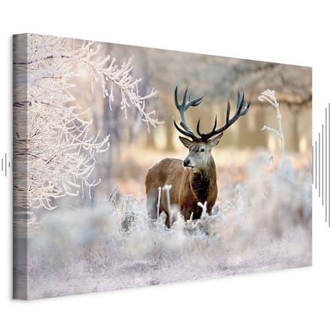 ⁨Obraz - Jeleń na mrozie (rozmiar 30x20, wykończenie Akustyczny)⁩ w sklepie Wasserman.eu