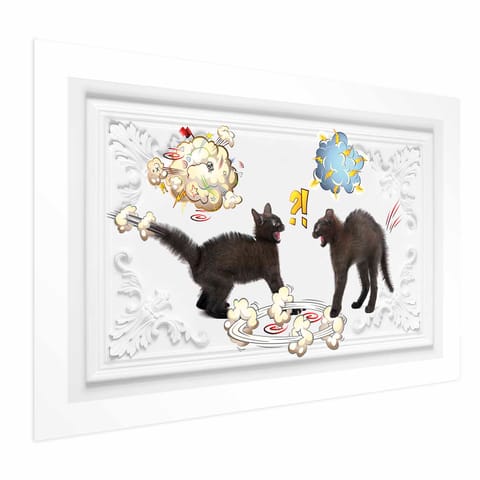 ⁨Plakat - Kocia kłótnia (rozmiar 60x40, wykończenie Bez ramy)⁩ w sklepie Wasserman.eu