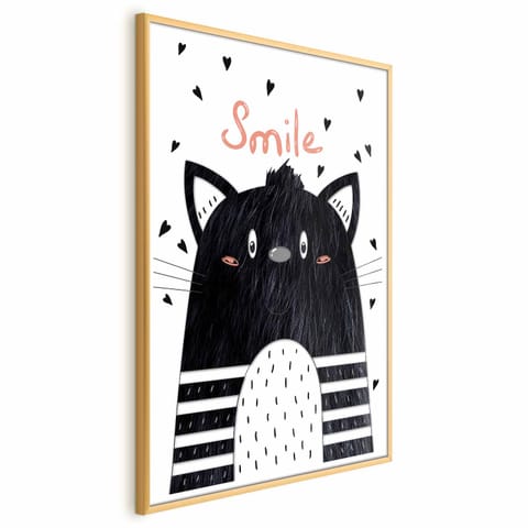 ⁨Plakat - Smile (rozmiar 21x30, wykończenie Rama złota)⁩ w sklepie Wasserman.eu