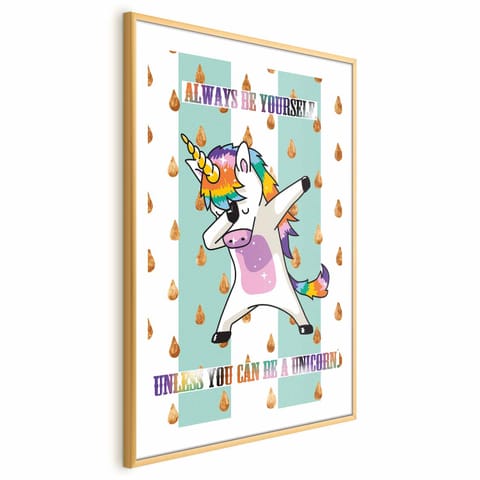 ⁨Plakat - Always be yourself (rozmiar 29.7x42, wykończenie Rama złota z marginesem)⁩ w sklepie Wasserman.eu