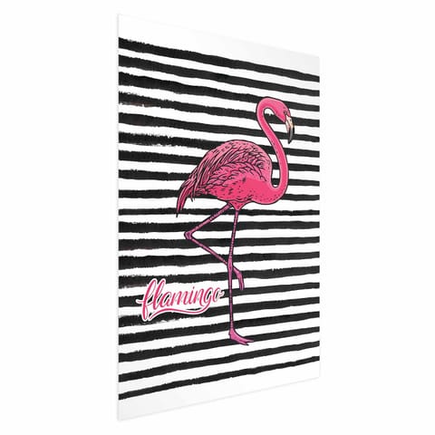 ⁨Plakat - Czarne paski i flaming (rozmiar 21x30, wykończenie Bez ramy)⁩ w sklepie Wasserman.eu