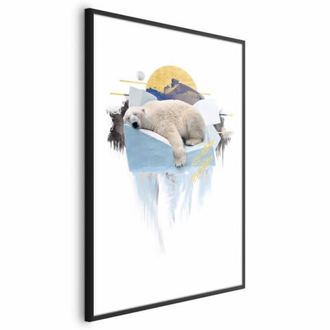 ⁨Plakat - Niedźwiedź polarny (rozmiar 40x60, wykończenie Rama czarna)⁩ w sklepie Wasserman.eu