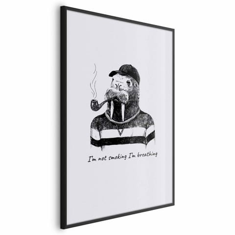 ⁨Plakat - I'm not smoking. I'm breathing (rozmiar 40x60, wykończenie Rama czarna)⁩ w sklepie Wasserman.eu