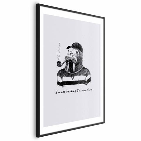 ⁨Plakat - I'm not smoking. I'm breathing (rozmiar 60x90, wykończenie Rama czarna z marginesem)⁩ w sklepie Wasserman.eu