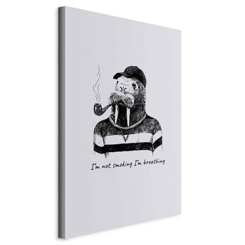 ⁨Obraz - I'm not smoking. I'm breathing (1-częściowy) pionowy (rozmiar 60x90, wykończenie Na płótnie włoskim)⁩ w sklepie Wasserman.eu