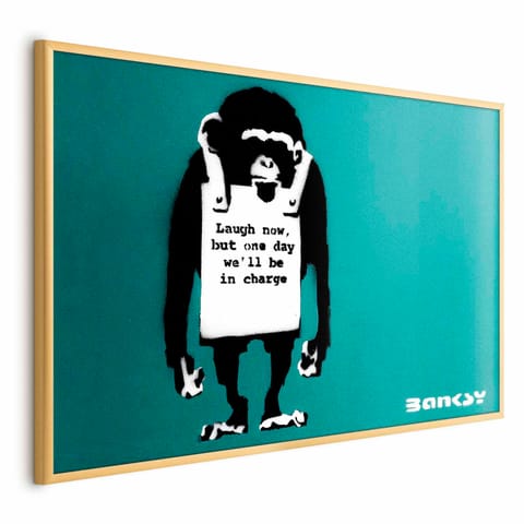 ⁨Plakat - Zła małpa (rozmiar 60x40, wykończenie Rama złota)⁩ w sklepie Wasserman.eu