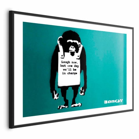 ⁨Plakat - Zła małpa (rozmiar 42x29.7, wykończenie Rama czarna z marginesem)⁩ w sklepie Wasserman.eu