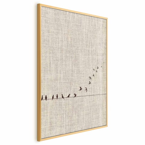 ⁨Plakat - Nauka latania (rozmiar 60x90, wykończenie Rama złota)⁩ w sklepie Wasserman.eu