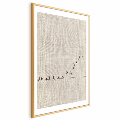 ⁨Plakat - Nauka latania (rozmiar 40x60, wykończenie Rama złota z marginesem)⁩ w sklepie Wasserman.eu