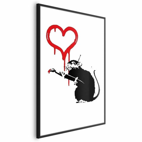 ⁨Plakat - Love Rat (rozmiar 29.7x42, wykończenie Rama czarna)⁩ w sklepie Wasserman.eu