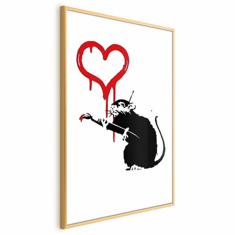 ⁨Plakat - Love Rat (rozmiar 40x60, wykończenie Rama złota)⁩ w sklepie Wasserman.eu