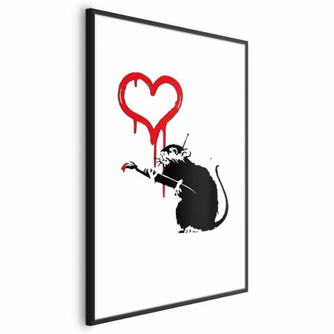 ⁨Plakat - Love Rat (rozmiar 60x90, wykończenie Rama czarna z marginesem)⁩ w sklepie Wasserman.eu