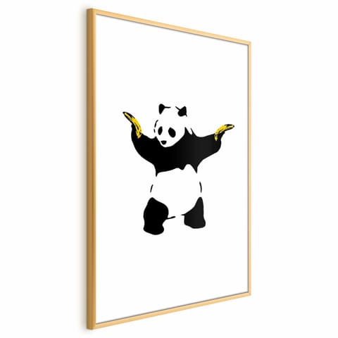 ⁨Plakat - Panda with Guns (rozmiar 29.7x42, wykończenie Rama złota z marginesem)⁩ w sklepie Wasserman.eu