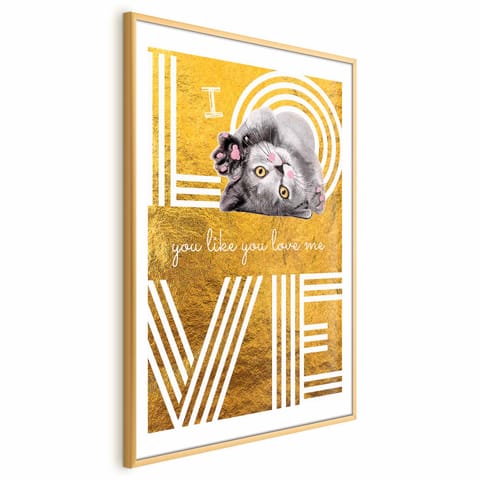 ⁨Plakat - I Love You like You Love Me (rozmiar 40x60, wykończenie Rama złota z marginesem)⁩ w sklepie Wasserman.eu