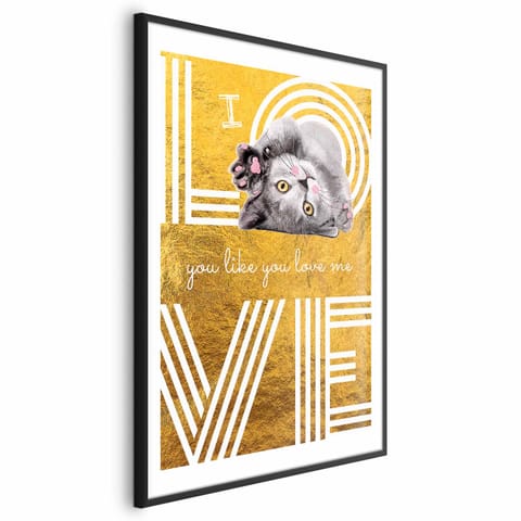 ⁨Plakat - I Love You like You Love Me (rozmiar 40x60, wykończenie Rama czarna z marginesem)⁩ w sklepie Wasserman.eu