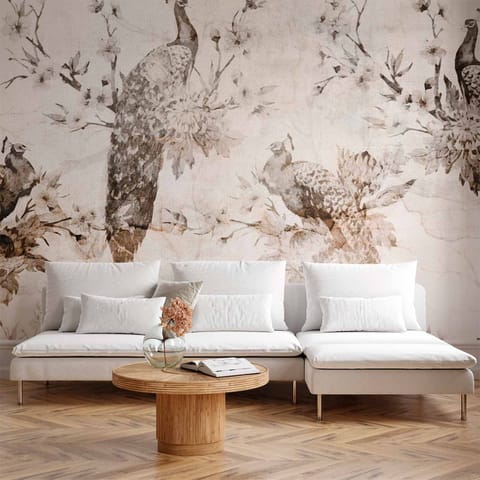 ⁨Fototapeta - Pawie w delikatnych beżach (rozmiar 150x105, wykończenie Standard)⁩ w sklepie Wasserman.eu