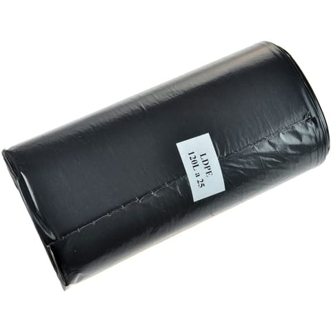 ⁨Worki na śmieci 120L LDPE (25szt) czarne⁩ w sklepie Wasserman.eu