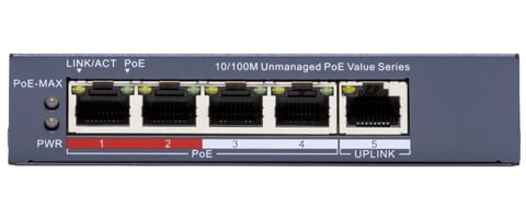 ⁨SWITCH POE DS-3E0105P-E/M(C) 4-PORTOWY Hikvision⁩ w sklepie Wasserman.eu