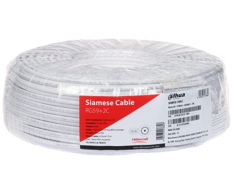 ⁨KABEL CCTV PFM941I-RG59N/21-100-WHITE RG59 + 2 x 0.75 mm² DAHUA⁩ w sklepie Wasserman.eu