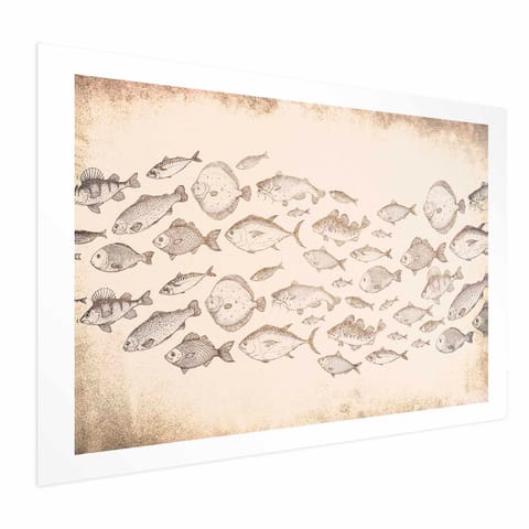 ⁨Plakat - Subtelne rybki (rozmiar 90x60, wykończenie Bez ramy z marginesem)⁩ w sklepie Wasserman.eu