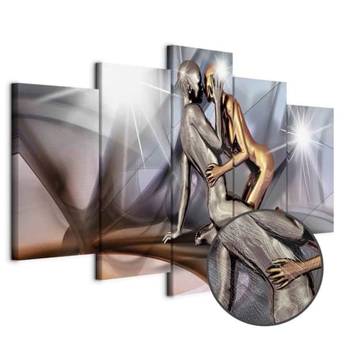 ⁨Obraz - Złota para (rozmiar 100x50, wykończenie Premium Print)⁩ w sklepie Wasserman.eu