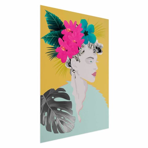 ⁨Plakat - Kwiaty we włosach (rozmiar 60x90, wykończenie Bez ramy)⁩ w sklepie Wasserman.eu