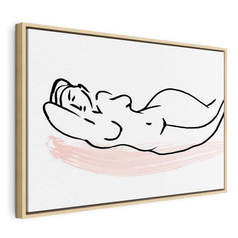 ⁨Obraz - Opalanie (1-częściowy) szeroki (rozmiar 120x80, wykończenie W ramie drewnianej naturalnej)⁩ w sklepie Wasserman.eu