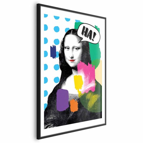 ⁨Plakat - Mona Lisa Pop-art (rozmiar 40x60, wykończenie Rama czarna z marginesem)⁩ w sklepie Wasserman.eu