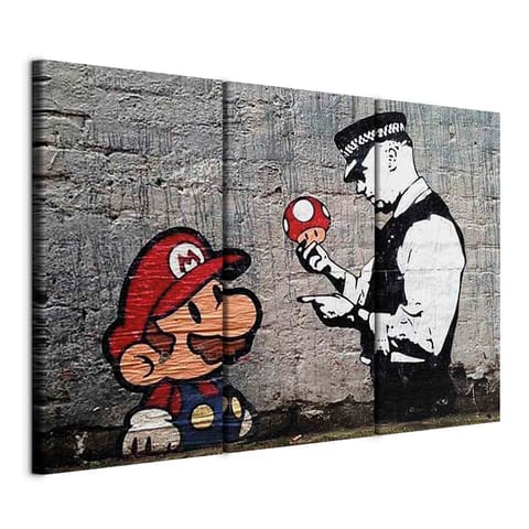 ⁨Picture - Super Mario Mushroom Cop by Banksy (size 90x60)⁩ at Wasserman.eu