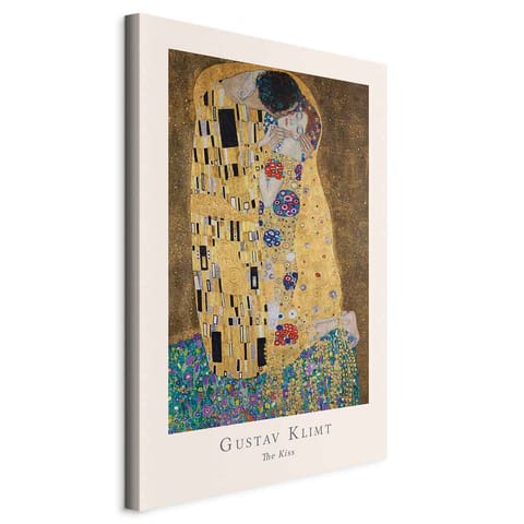 ⁨Obraz - Gustav Klimt - The Kiss (1-częściowy) pionowy (rozmiar 40x60, wykończenie Na płótnie włoskim)⁩ w sklepie Wasserman.eu