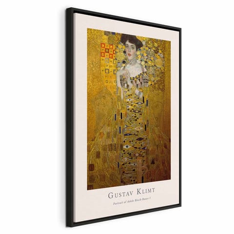 ⁨Obraz - Gustav Klimt - Portrait of Adele Bloch (1-częściowy) pionowy (rozmiar 80x120, wykończenie W ramie drewnianej czarnej)⁩ w sklepie Wasserman.eu