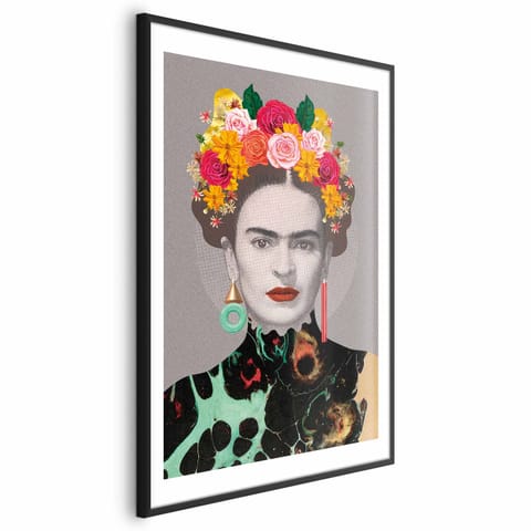 ⁨Plakat - Majestatyczna Frida (rozmiar 21x30, wykończenie Rama czarna z marginesem)⁩ w sklepie Wasserman.eu