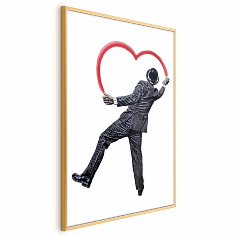 ⁨Plakat - Elegancki graficiarz (rozmiar 29.7x42, wykończenie Rama złota)⁩ w sklepie Wasserman.eu