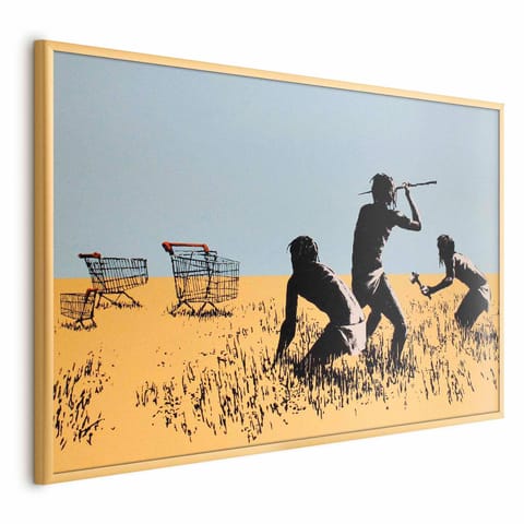 ⁨Plakat - Łowcy promocji (rozmiar 90x60, wykończenie Rama złota)⁩ w sklepie Wasserman.eu