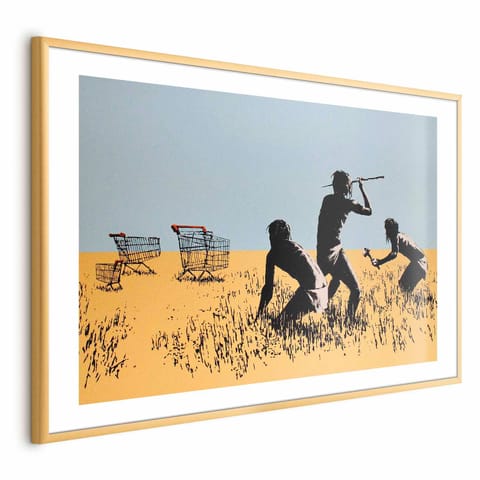 ⁨Plakat - Łowcy promocji (rozmiar 90x60, wykończenie Rama złota z marginesem)⁩ w sklepie Wasserman.eu