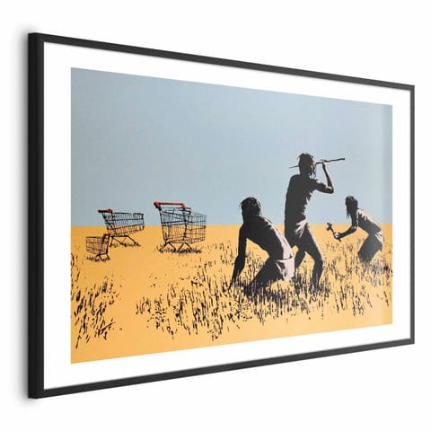 ⁨Plakat - Łowcy promocji (rozmiar 90x60, wykończenie Rama czarna z marginesem)⁩ w sklepie Wasserman.eu