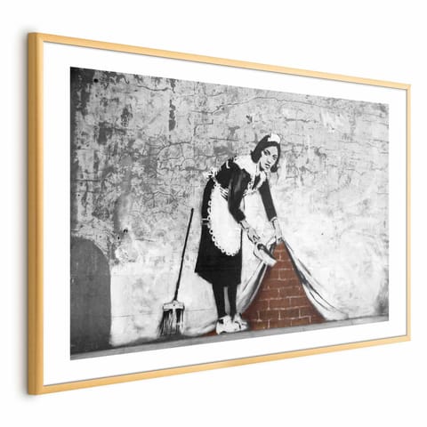 ⁨Plakat - Pokojówka (rozmiar 60x40, wykończenie Rama złota z marginesem)⁩ w sklepie Wasserman.eu