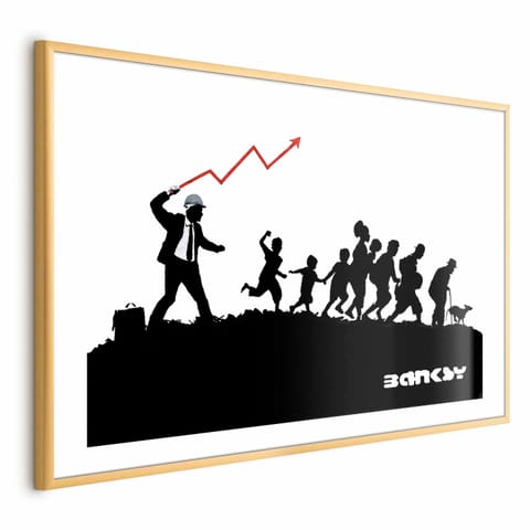 ⁨Plakat - Wyścig (rozmiar 30x21, wykończenie Rama złota z marginesem)⁩ w sklepie Wasserman.eu