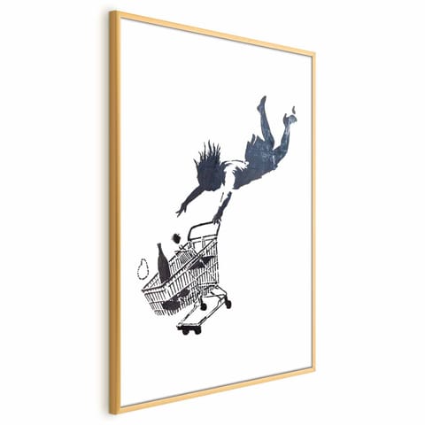 ⁨Plakat - Szał zakupów (rozmiar 21x30, wykończenie Rama złota)⁩ w sklepie Wasserman.eu