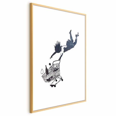 ⁨Plakat - Szał zakupów (rozmiar 21x30, wykończenie Rama złota z marginesem)⁩ w sklepie Wasserman.eu